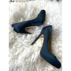 I.N.C. International Concepts Lily Navy Blue Cow Hair Fur Pump Heels 5.5